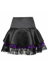 Daisy Corsets Purple w/Black Lace Gothic Skirt - Flyclothing LLC