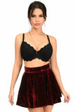 Dark Red Crushed Velvet Skirt - Flyclothing LLC