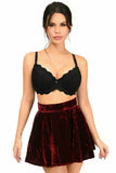 Daisy Corsets Dark Red Crushed Velvet Skirt