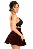 Daisy Corsets Dark Red Crushed Velvet Skirt - Flyclothing LLC