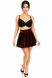 Daisy Corsets Dark Red Crushed Velvet Skirt - Flyclothing LLC