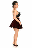 Dark Red Crushed Velvet Skirt - Flyclothing LLC