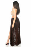 Daisy Corsets Sheer Dark Brown Lace Skirt - Flyclothing LLC