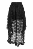 Daisy Corsets Black Lace Hi Low Skirt - Flyclothing LLC