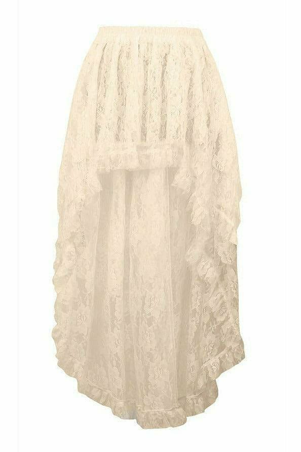 Daisy Corsets Ivory Lace Hi Low Skirt - Daisy Corsets