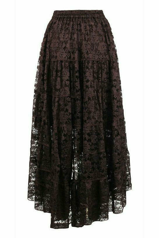 Daisy Corsets Brown Lace Skirt - Flyclothing LLC