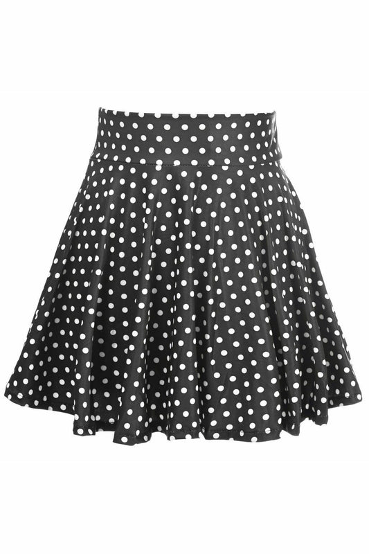 Daisy Corsets Polka Dot Stretch Lycra Skirt