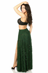 Daisy Corsets Sheer Dark Green Lace Skirt - Flyclothing LLC