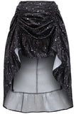 Daisy Corsets Celestial Print Satin Adjustable High Low Skirt