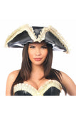 Daisy Corsets Black Faux Leather w/Cream Lace Pirate Hat