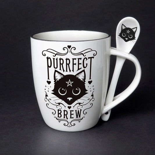 The Vault Purrfect Brew Cup and Spoon - Flyclothing LLC