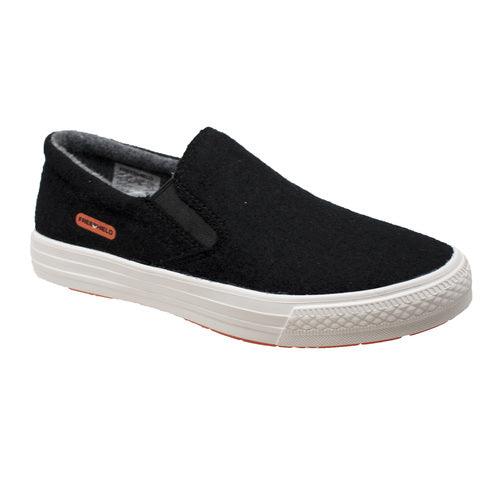 FreeShield Womens Real Wool Casual Slip On Black Shoe - Flyclothing LLC