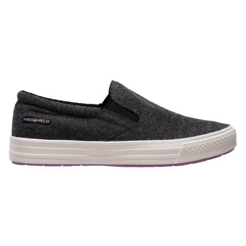 FreeShield Womens Real Wool Casual Slip On Charcoal Shoe - Flyclothing LLC