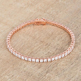 5.75ct Rose Goldtone Cubic Zirconia Tennis Bracelet - Flyclothing LLC