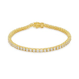 Goldtone Finish Victorian Cubic Zirconia Tennis 8 Inch Bracelet - Flyclothing LLC