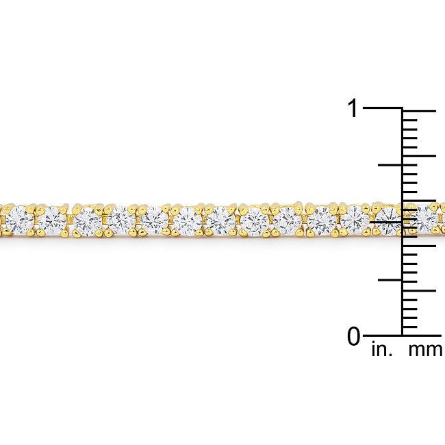 Goldtone Finish Victorian Cubic Zirconia Tennis 8 Inch Bracelet - Flyclothing LLC