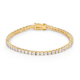 Goldtone Finish Victorian Cubic Zirconia Tennis 7 Inch Bracelet - Flyclothing LLC