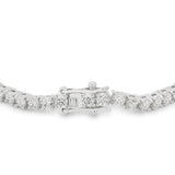 Silvertone Finish Victorian Cubic Zirconia Tennis 7 Inch Bracelet - Flyclothing LLC