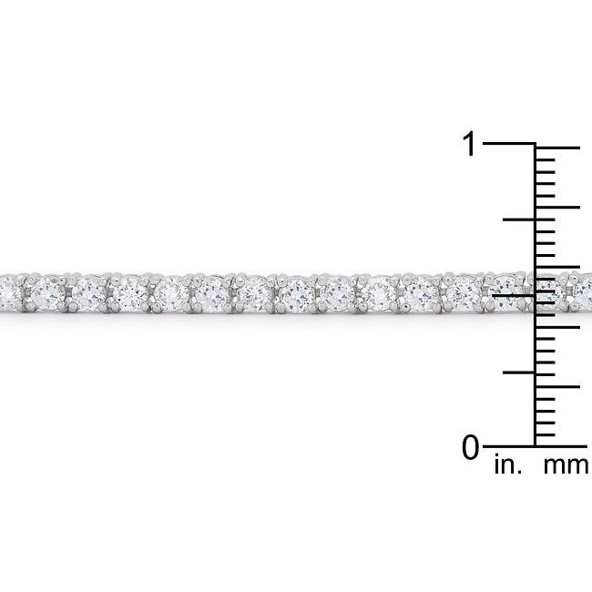 Silvertone Finish Victorian Cubic Zirconia Tennis 7 Inch Bracelet - Flyclothing LLC