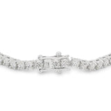 Silvertone Finish Victorian Cubic Zirconia Tennis 8 Inch Bracelet - Flyclothing LLC