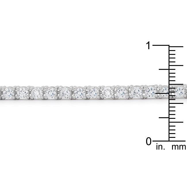 Silvertone Finish Victorian Cubic Zirconia Tennis 8 Inch Bracelet - Flyclothing LLC