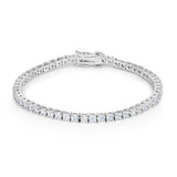 Silvertone Finish Victorian Cubic Zirconia Tennis 7 Inch Bracelet - Flyclothing LLC