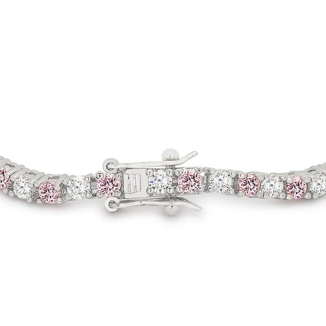 Lace Pink Cubic Zirconia Tennis Bracelet - Flyclothing LLC