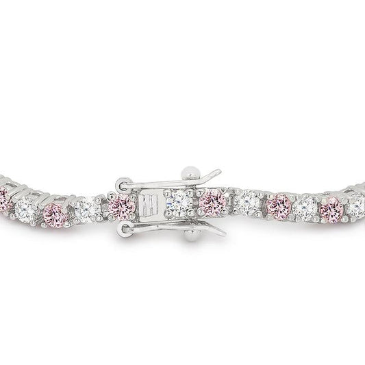 Lace Pink Cubic Zirconia Tennis Bracelet - Flyclothing LLC