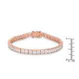 9.7Ct Princess Cut 7in CZ Rose Gold Bracelet - Flyclothing LLC