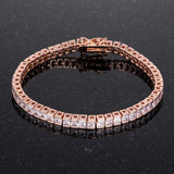 9.7Ct Princess Cut 7in CZ Rose Gold Bracelet - Flyclothing LLC