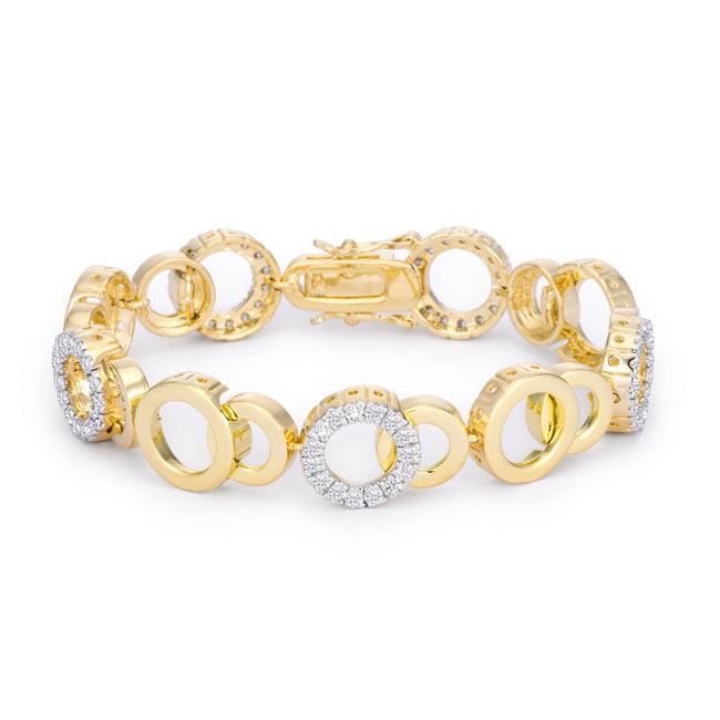 Circle Bijoux 7 Inch Two Tone Bracelet - Flyclothing LLC