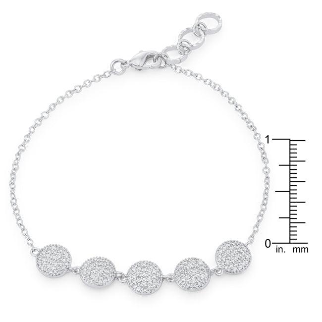 Carol 0.8ct CZ Rhodium Pave Disc Bracelet - Flyclothing LLC