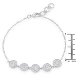 Carol 0.8ct CZ Rhodium Pave Disc Bracelet - Flyclothing LLC