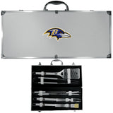 Baltimore Ravens 8 pc Stainless Steel BBQ Set w/Metal Case - Flyclothing LLC