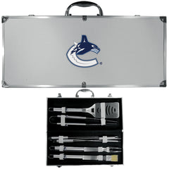 Vancouver Canucks® 8 pc Stainless Steel BBQ Set w/Metal Case - Flyclothing LLC