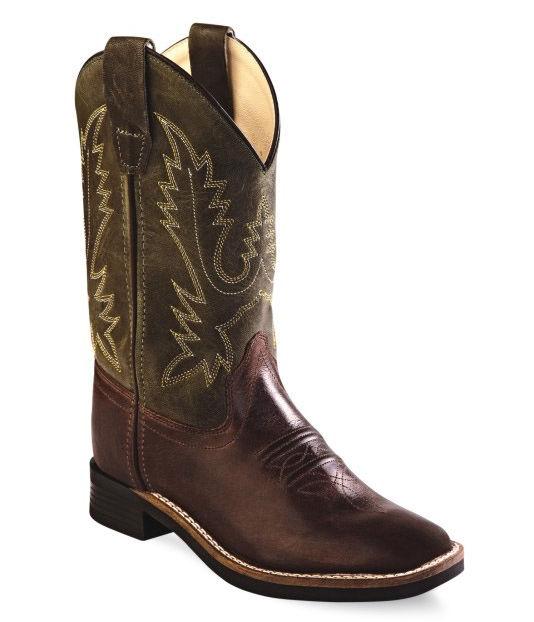 Old West Chocolate Youth Ultra Flex Square Toe Boots - Flyclothing LLC