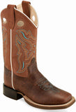 Old West Rugby Brown Rusty Suede Youth Square Toe Boots - Old West