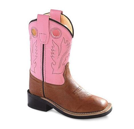 Old West Tan Toddler Square Toe Boots - Old West