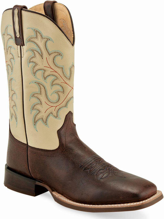 Old West Brown Carvano Stuhl Oyester Mens Square Toe Boots - Old West