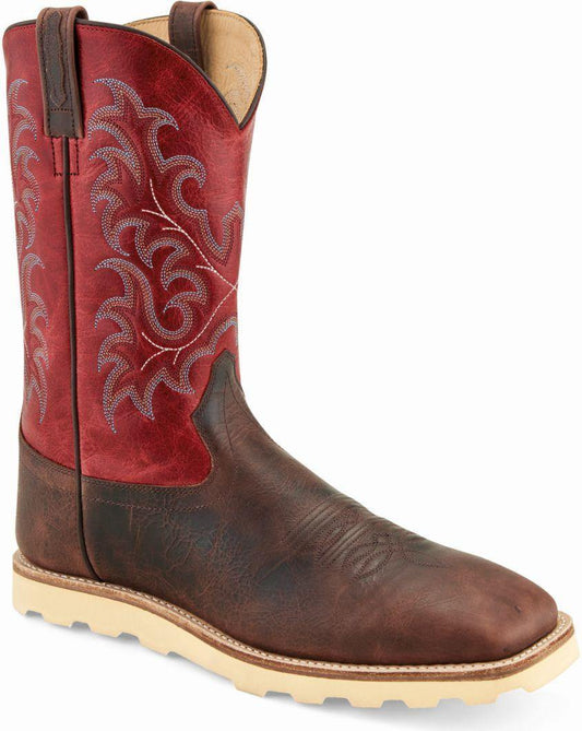 Old West Rugby Brown Mens Square Toe Boots - Old West