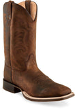 Old West Brown Mens Square Toe Boots - Flyclothing LLC