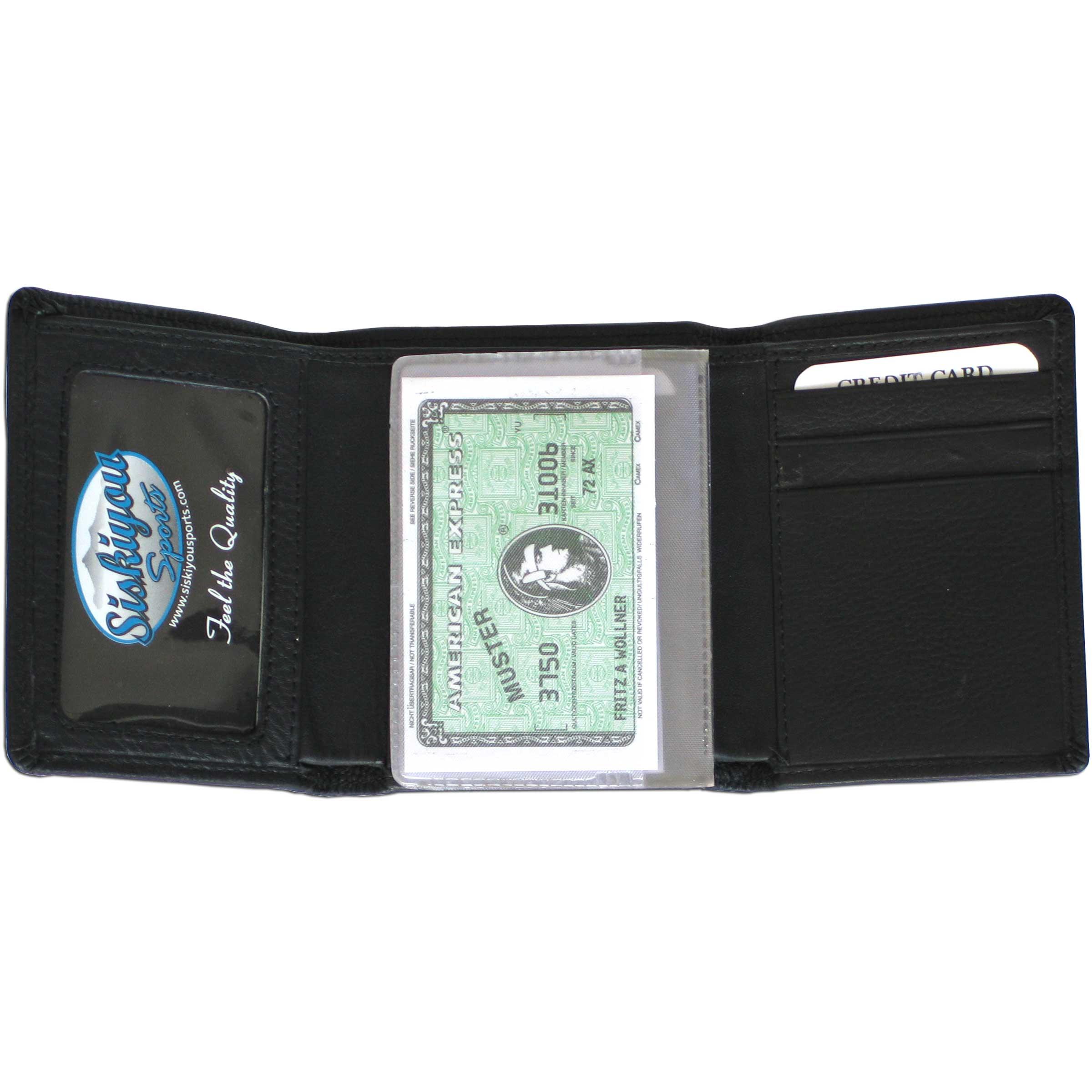 Virginia Tech Hokies Deluxe Leather Tri-fold Wallet - Flyclothing LLC