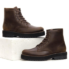 Sandro Moscoloni Mens Leather Boot Olean Dark Brown - Flyclothing LLC