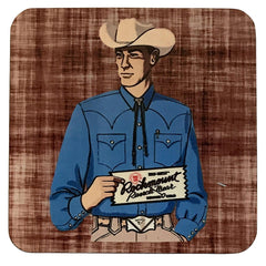 Vintage Cowboy Solid Blue Shirt Western Cork-Backed Coaster - Flyclothing LLC