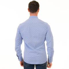 Gravity Homme Men's Long Sleeve Button Down / Blue Heaven C12 - Flyclothing LLC