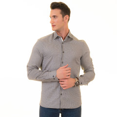 Gravity Homme Men's Long Sleeve Button Down / Bali Night C16 - Flyclothing LLC