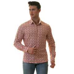 Gravity Homme Men's Long Sleeve Button Down / Positano Rosa C17 - Flyclothing LLC