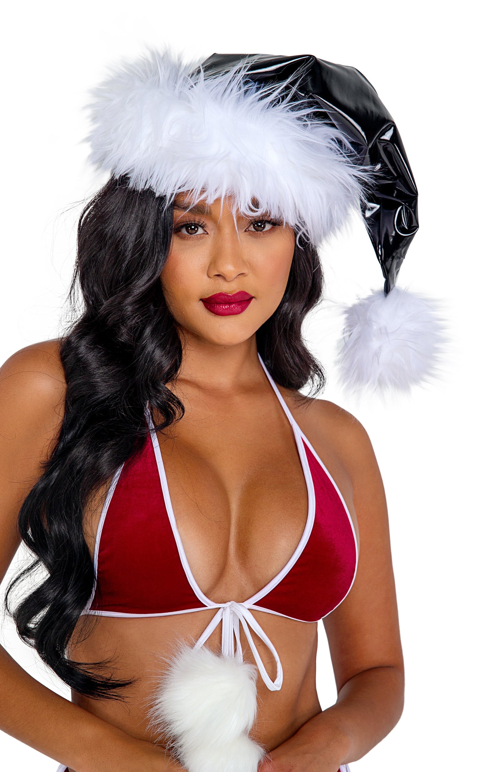 Roma Costume Vinyl & Faux Fur Santa Hat