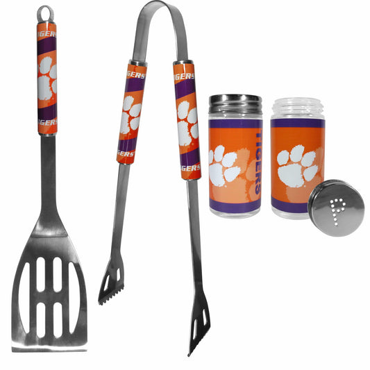 Clemson Tigers 2pc BBQ Set with Tailgate Salt & Pepper Shakers - Siskiyou Buckle