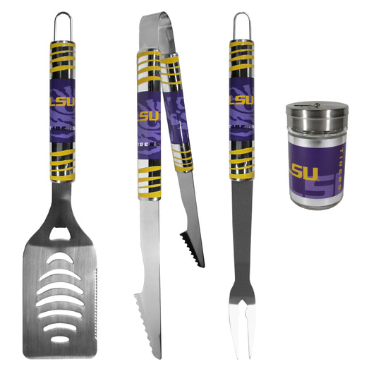 LSU Tigers 3 pc Tailgater BBQ Set and Season Shaker - Flyclothing LLC